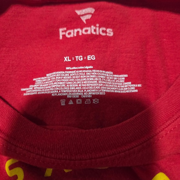 Fanatics Kansas City Chiefs Football T Shirt Red Mens XL Cotton NFL - Picture 3 of 7